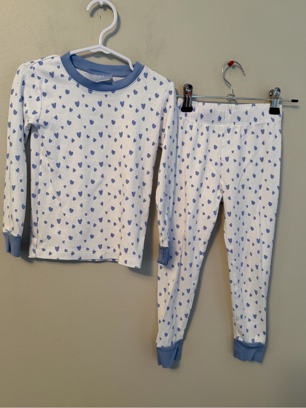 Lake Heart-Print Blue & White Pajama Set